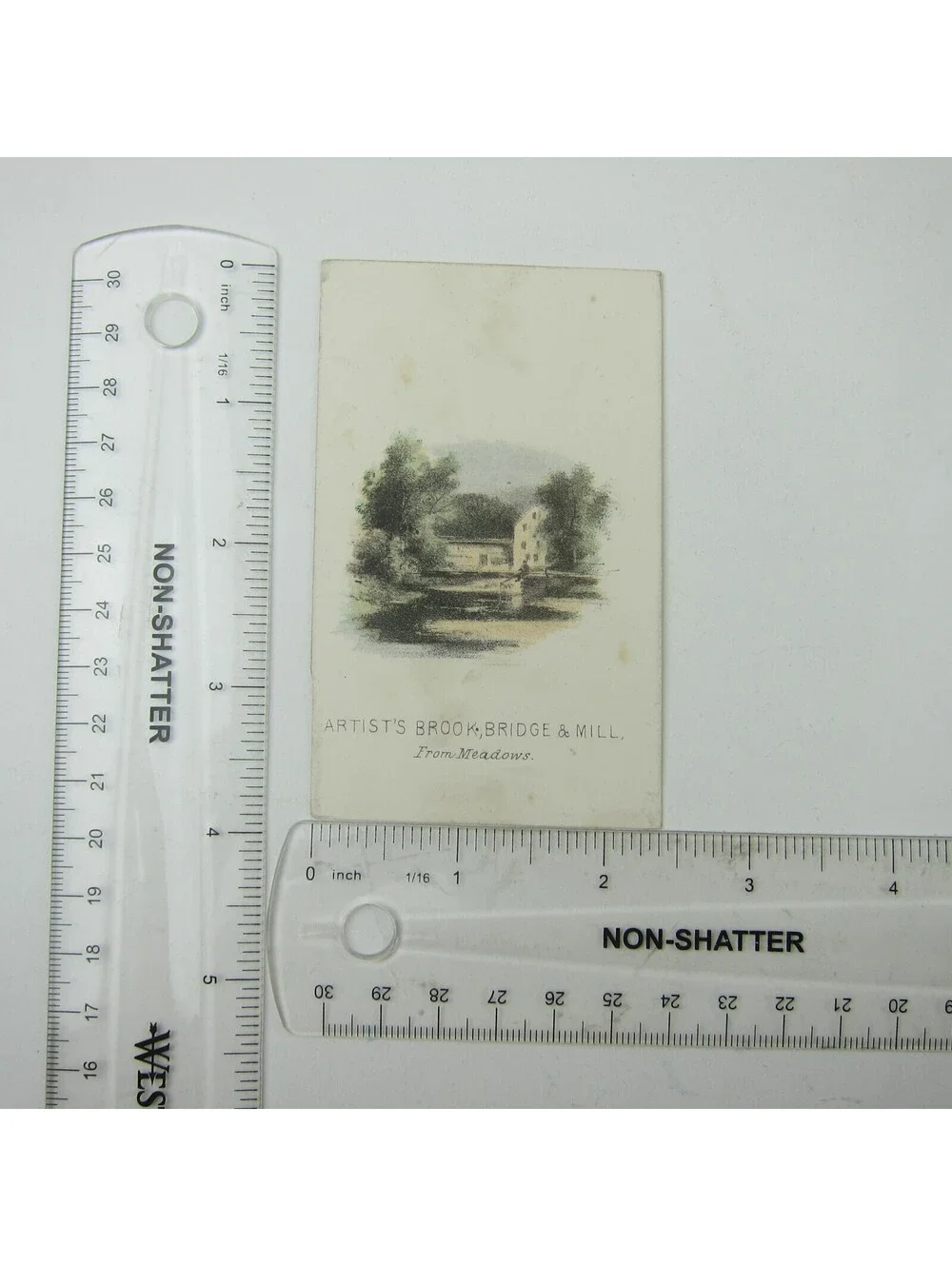 Color Litho Print Artist's Brook Bridge & Mill Meadows North Conway NH Antique